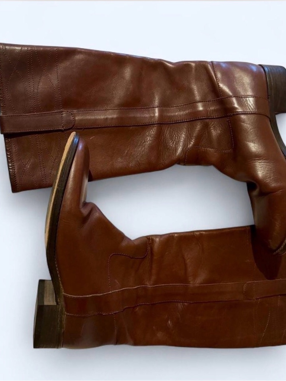 Brown Leather Heeled Boots 9